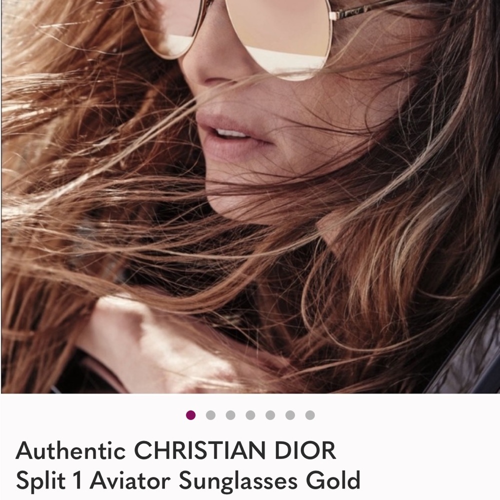 Dior Gold and Silver Aviator Sunglasses - Picture 3 of 12